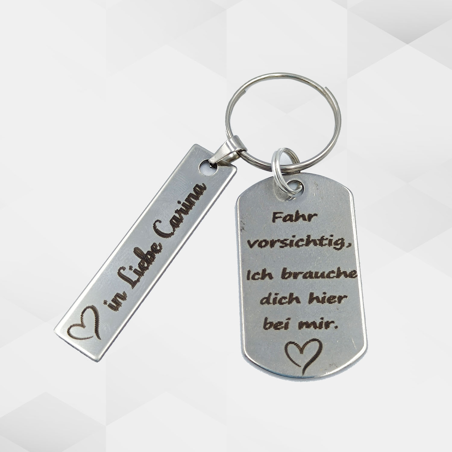 Edelstahl-Anhänger Fahr Vorsichtig
